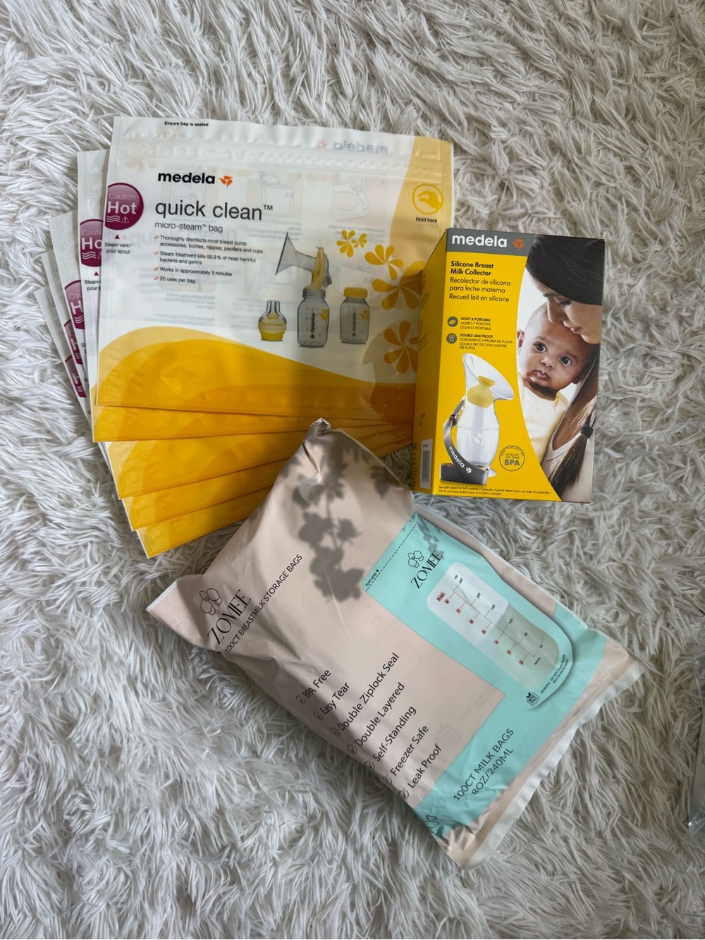 Medela Silicone Breast Milk Collector with Quick Clean Bags,Milk Storage Bags.